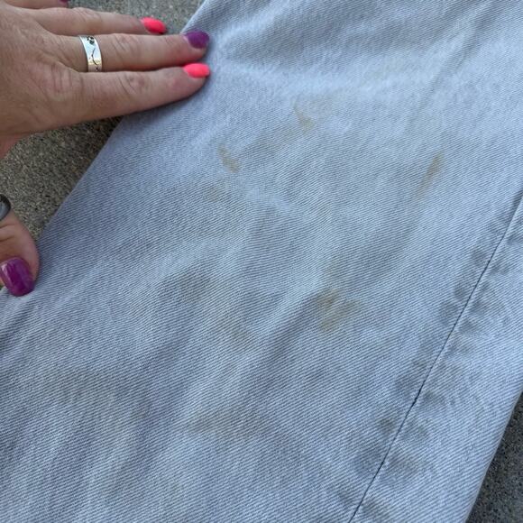 VTG 80s Levi’s 501 Button Fly Light Gray Original fit Straight Leg Jeans 33x34 - Picture 4 of 16